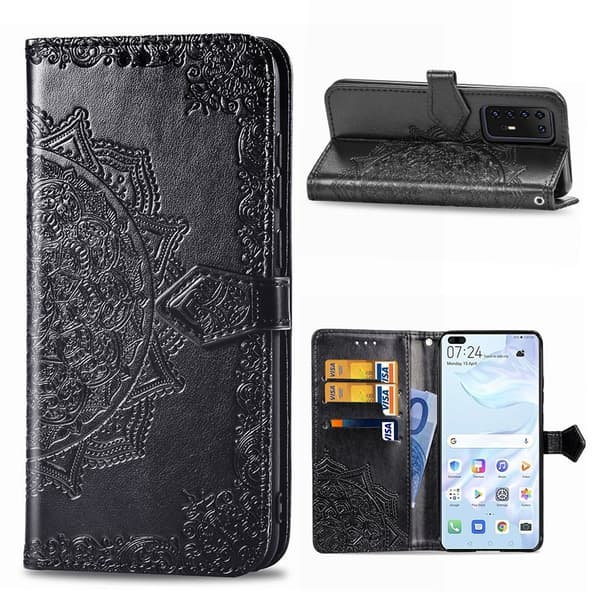 Mandala Huawei P40 Pro Flip Veske - Svart Black