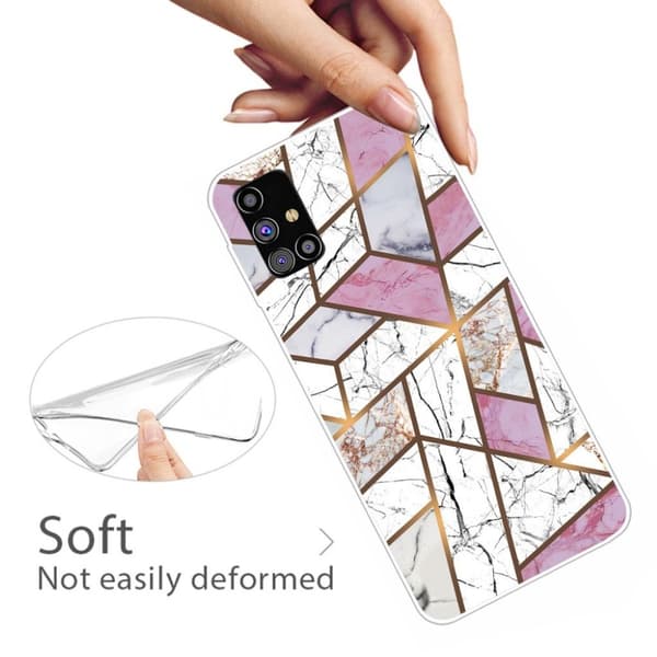 Marmormotiv Samsung Galaxy M51 skal - Rosa / Vit / Grå Marmor multifärg