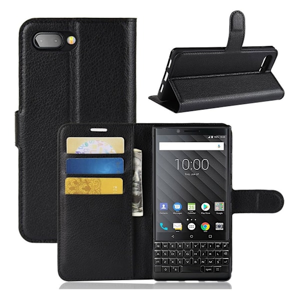 Classic BlackBerry KEY2 flip kotelot - Musta Black