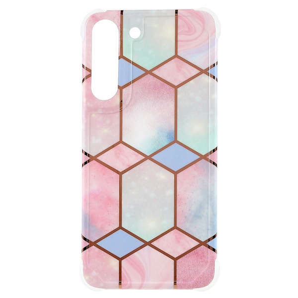 Marble Samsung Galaxy S22 Etui - Hexagonal Farverig Tile Multicolor