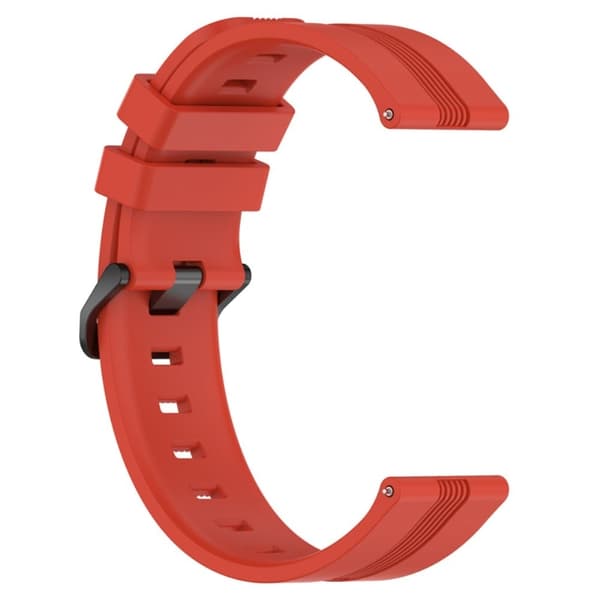20 mm universal klockarmband i texturerat silikon - Röd Röd
