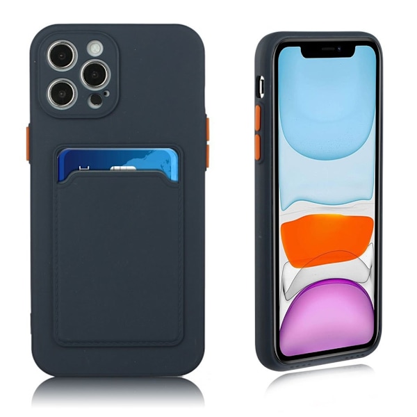Card Holder Deksel til iPhone 12 Pro Max - Mørkeblå Blue