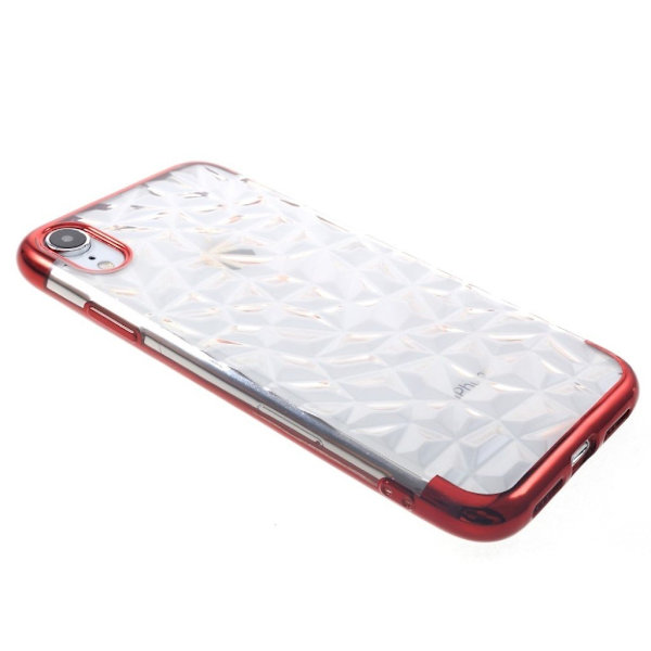 iPhone Xr 3D etui med diamandstruktur - Rød Red