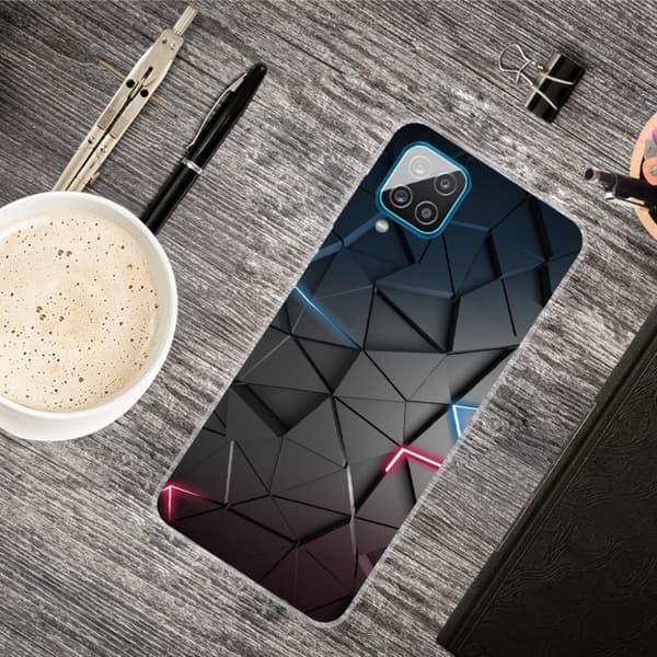 Deco Samsung Galaxy A12 5G Etui - Svart / Blomst Black