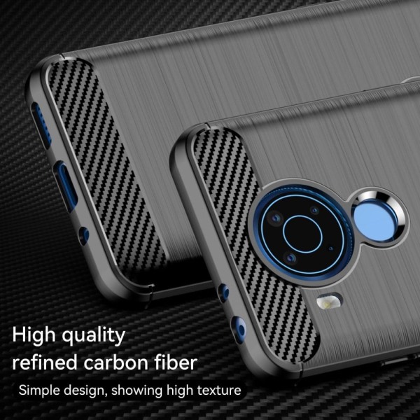 Carbon Flex Suojakotelo Nokia 5.4 - Musta Black