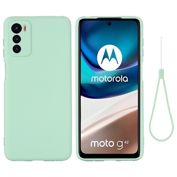 Matt Motorola Moto G42 skal av flytande silikon - Grön Grön