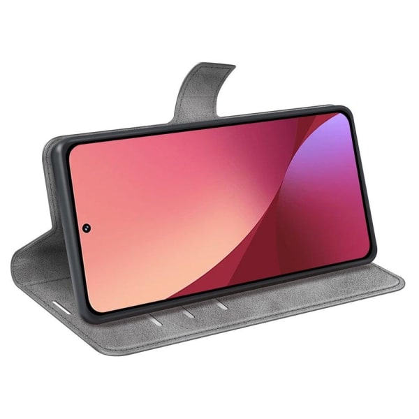 Hållbart konstläder Xiaomi 12 Lite fodral med plånbok - Silver/Grå Silvergrå