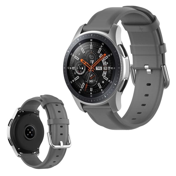 Aitoa nahkaa kellonauha Samsung ja Huawei katsella - Harmaa Silver grey