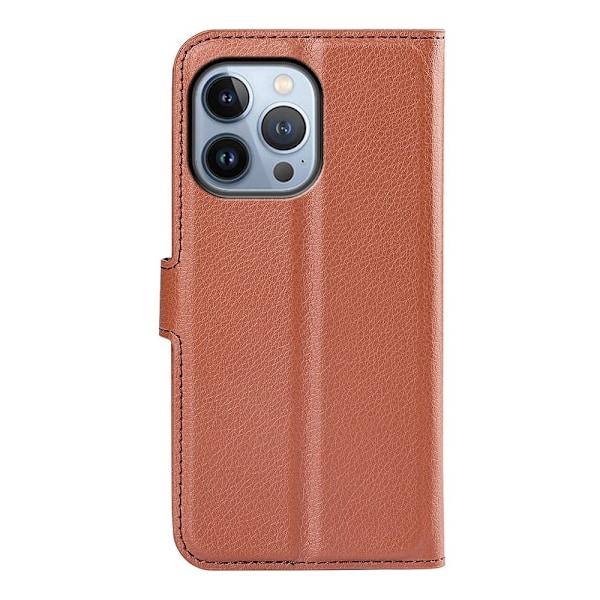 Klassisk iPhone 14 Pro flip etui - Brun Brown