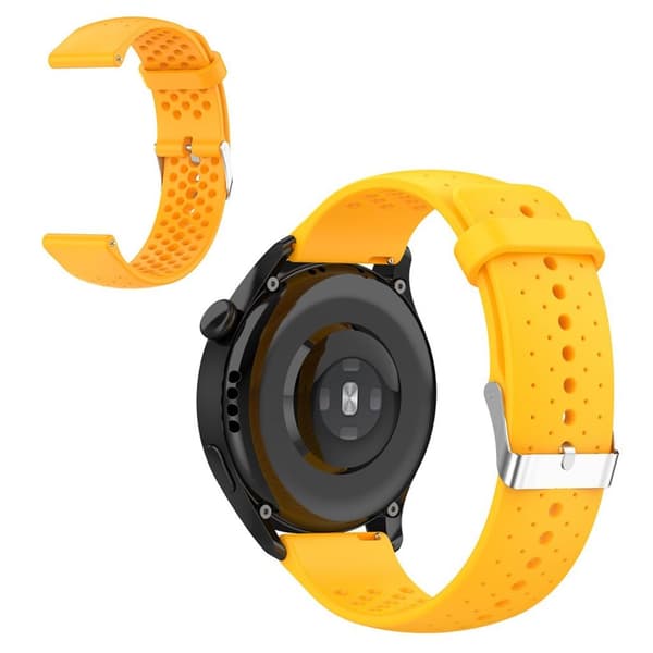 22mm Universal silikoni säädettävä kellon hihna - Keltainen Yellow