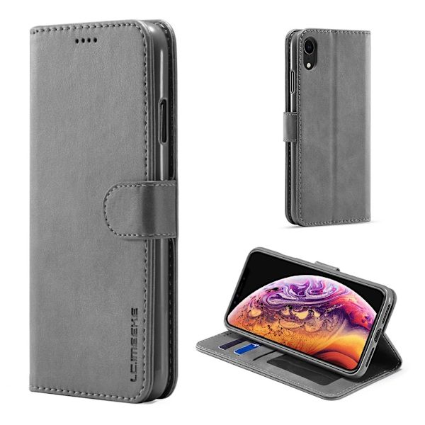 LC.Imeeke iPhone Xr Flippetui - Grå Silver grey