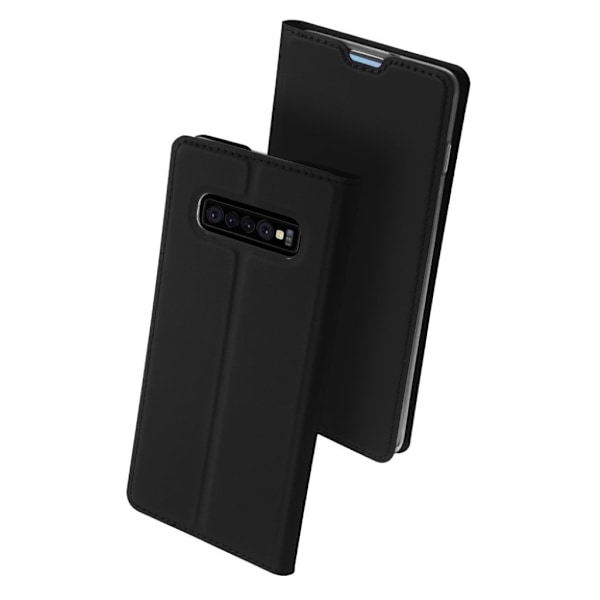 DUX DUCIS Samsung Galaxy S10 Plus læder flip etui - Sort Black