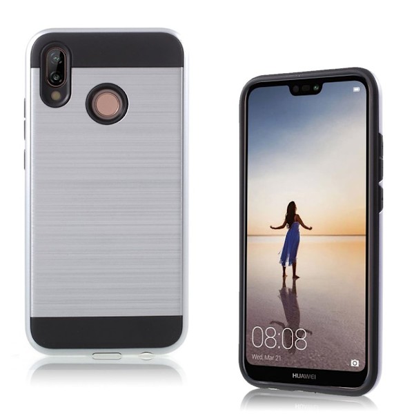Huawei P20 Lite borstat hybridfodral - Silver Silvergrå