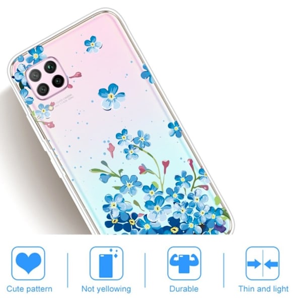 Deco Huawei P40 Lite / Huawei Nova 6 SE skal - Blå Blomma Blå