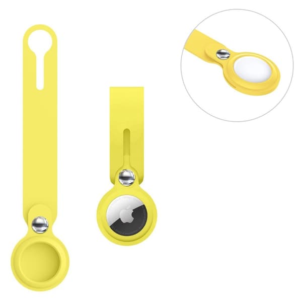 AirTags pitkä hihna silikonisuojus - Keltainen Yellow