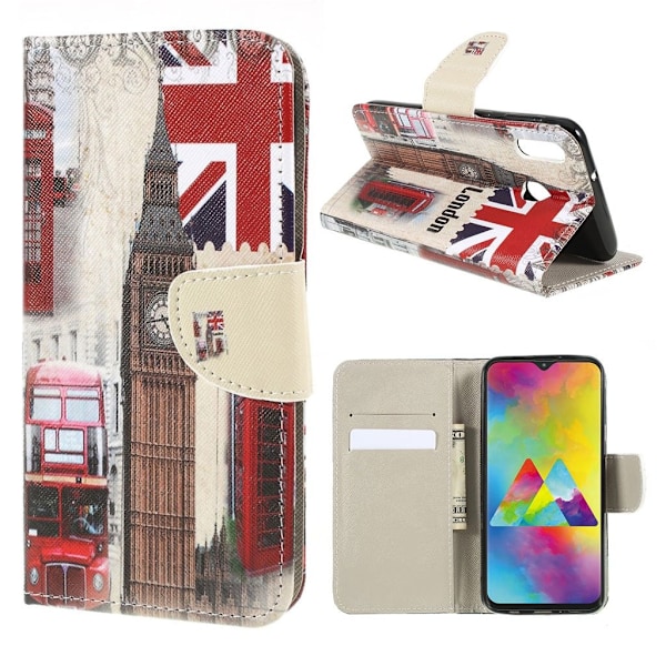 Wonderland Samsung Galaxy M20 etui - London Elementer Multicolor