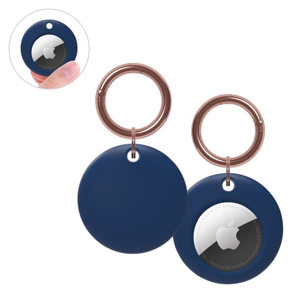 AirTags silikone cover med rund form - Mørkeblå Blue