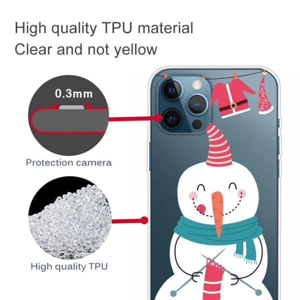 Juleetui til iPhone 12 Pro Max - Snemand Med Strikkede Sokker White