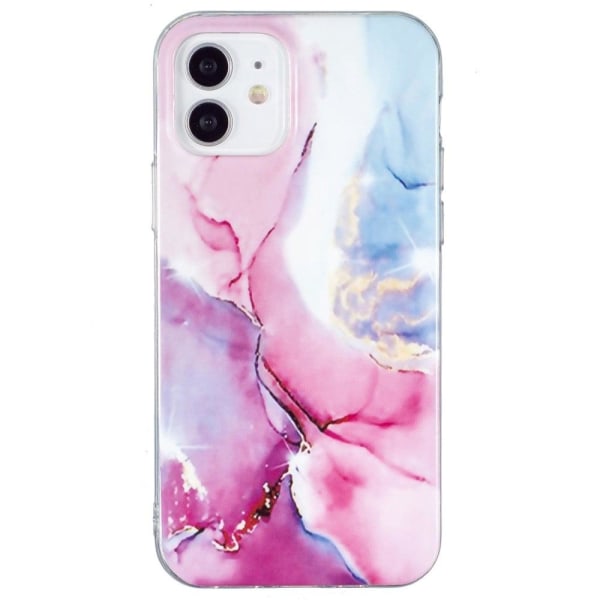 Marble iPhone 12 Mini Suojakotelo - Pinkki / Sininen Multicolor