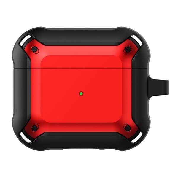 AirPods 3 TPU-etui med nøglering - Sort / Rød Red
