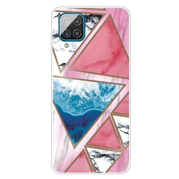 Marble Samsung Galaxy M62 / F62 Etui - Hvid / Blå / Rose Triangle Multicolor