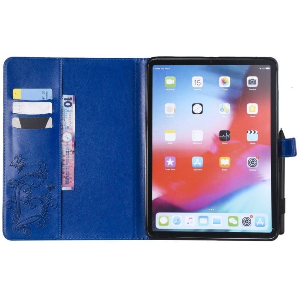 iPad Pro 11 inch (2018) trykt sommerfugl læder flip etui - Blå Blue