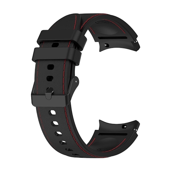 Samsung Galaxy Watch 5 / 4 silikoneurrem med sort spænde - Sort / Rød Størrelse: L Black