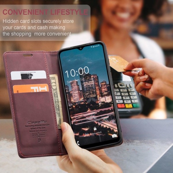 CaseMe Samsung Galaxy A14 Vintage Fodral - Vinröd Röd