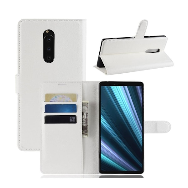 Sony Xperia XZ4 litchi skin læder flip etui - Hvid White