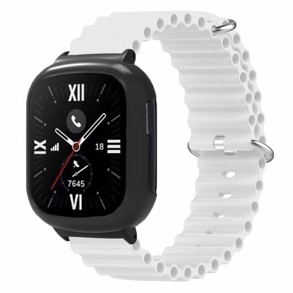 Honor Watch 4 Handledsrem Ersättning Flexibelt armband med klockfodral - Vit Vit