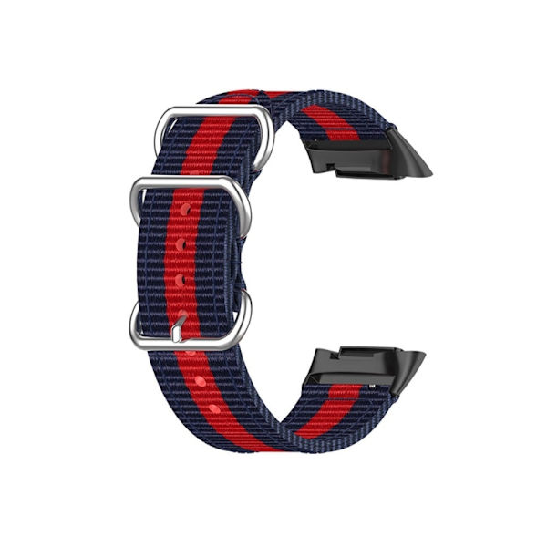 Fitbit Charge 5 elastinen nailon kellonhihna - Sininen / Punainen / Sininen Multicolor