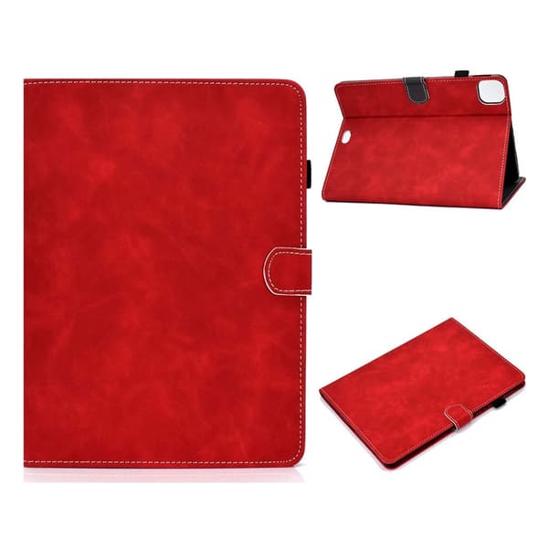 Solid Color Card Slots Stand Flip Leather Protective Shell iPad Pro 11-inch (2020) / (2022) / (2021) - Rød Red