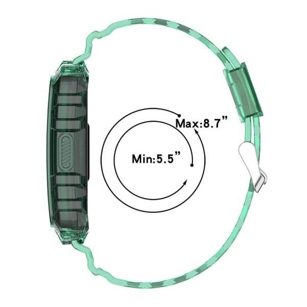 Huawei Band 7 / Honor Band 6 transparent klockarmband med skydd - Genomskinlig Svart Svart