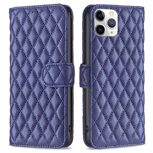 Rhombus mat iPhone 11 Pro flip etui - Blå Blue