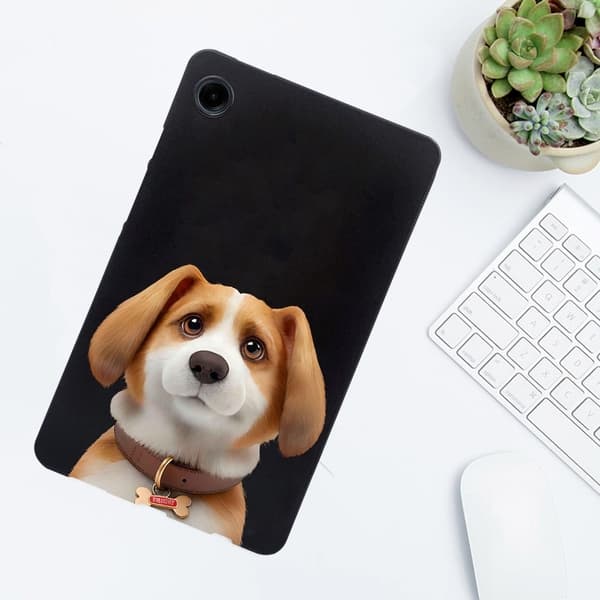 Samsung Galaxy Tab A9 Fodral Mönster Tryck Smal Flexibel Tablet Skyddsfodral - Harrier Beagle Brun