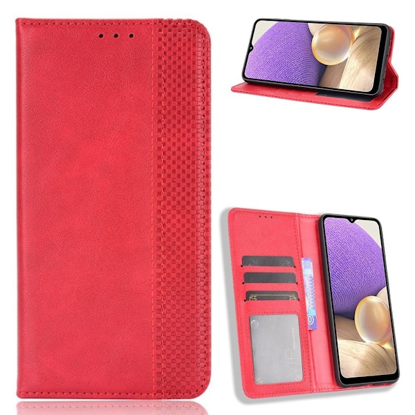 Bofink Vintage Samsung Galaxy A32 5G Læder etui - Rød Red