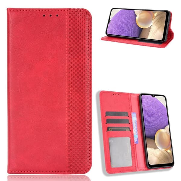 Bofink Vintage Samsung Galaxy A32 5G nahkakotelo - Punainen Red