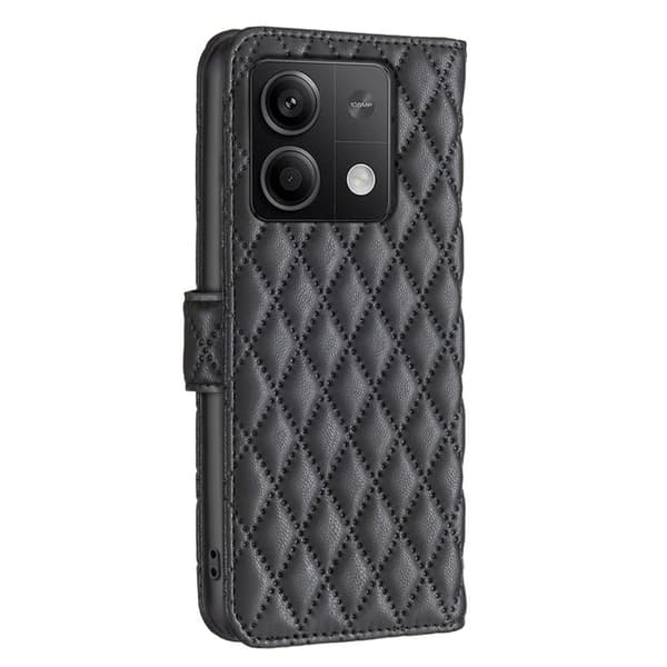 Rombuskuvioinen matta läppäkotelo Xiaomi Redmi Note 13 5G  - Musta Black