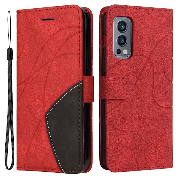 Teksturoitu nahkakotelo hihnalla OnePlus Nord 2 5G - Punainen Red