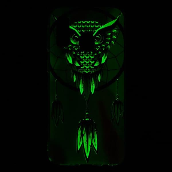 Samsung Galaxy A40 noctilucent mønster case - Owl Dream Catcher Multicolor