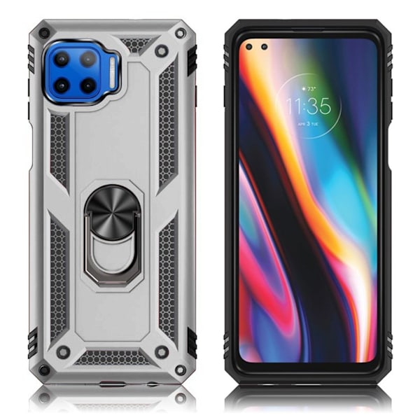 Bofink Combat Motorola Moto G 5G Plus skal - Silver/Grå Silvergrå