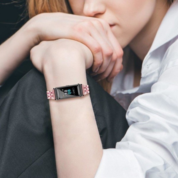 strass rostfritt stål klockarmband för Huawei TalkBand B5 - rosa / Rose Rosa