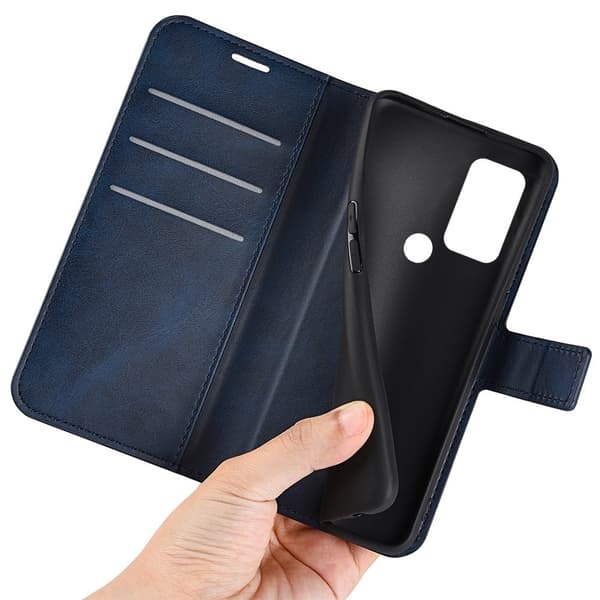 Skinn-etui i lommebok-stil for TCL 30E - Blå Blue