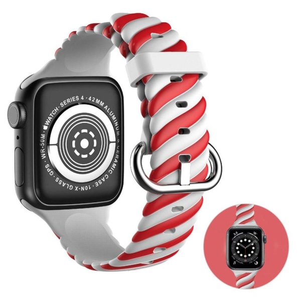 Apple Watch 40mm unique color twist silicone watch strap - Red / Röd