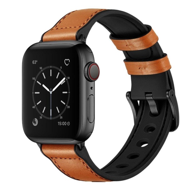 Apple Watch Series 5 / 4 40mm unik urrem i ægte læder - Brun Brown