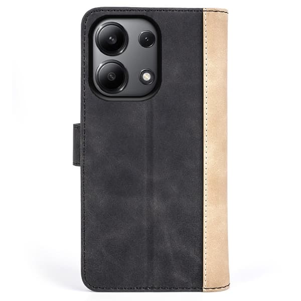 To-farvet Xiaomi Redmi Note 13 4G læderetui - Sort Black