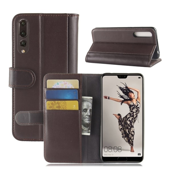 Huawei P20 Pro haljasnahkainen suojakotelo - Ruskea Brown