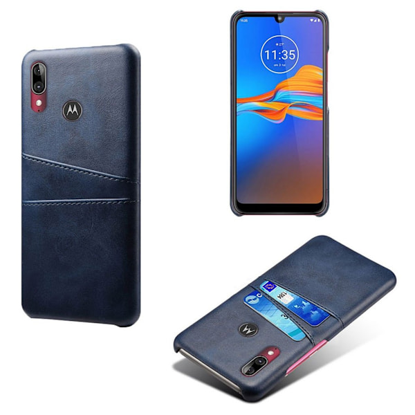 Dual Card Motorola Moto E6 Plus etui - Mørkeblå Black