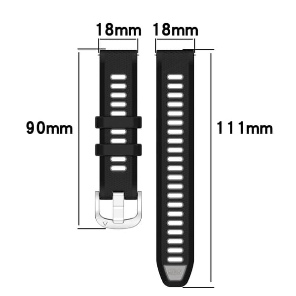 18 mm universal silikonrem med tofarget kryssstripe - Midnattsblå / Stjernelys Blue