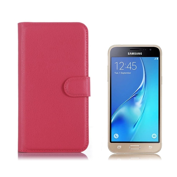 Samsung Galaxy J3 (2016) / J3 enkelt læder-etui - Hot pink Pink